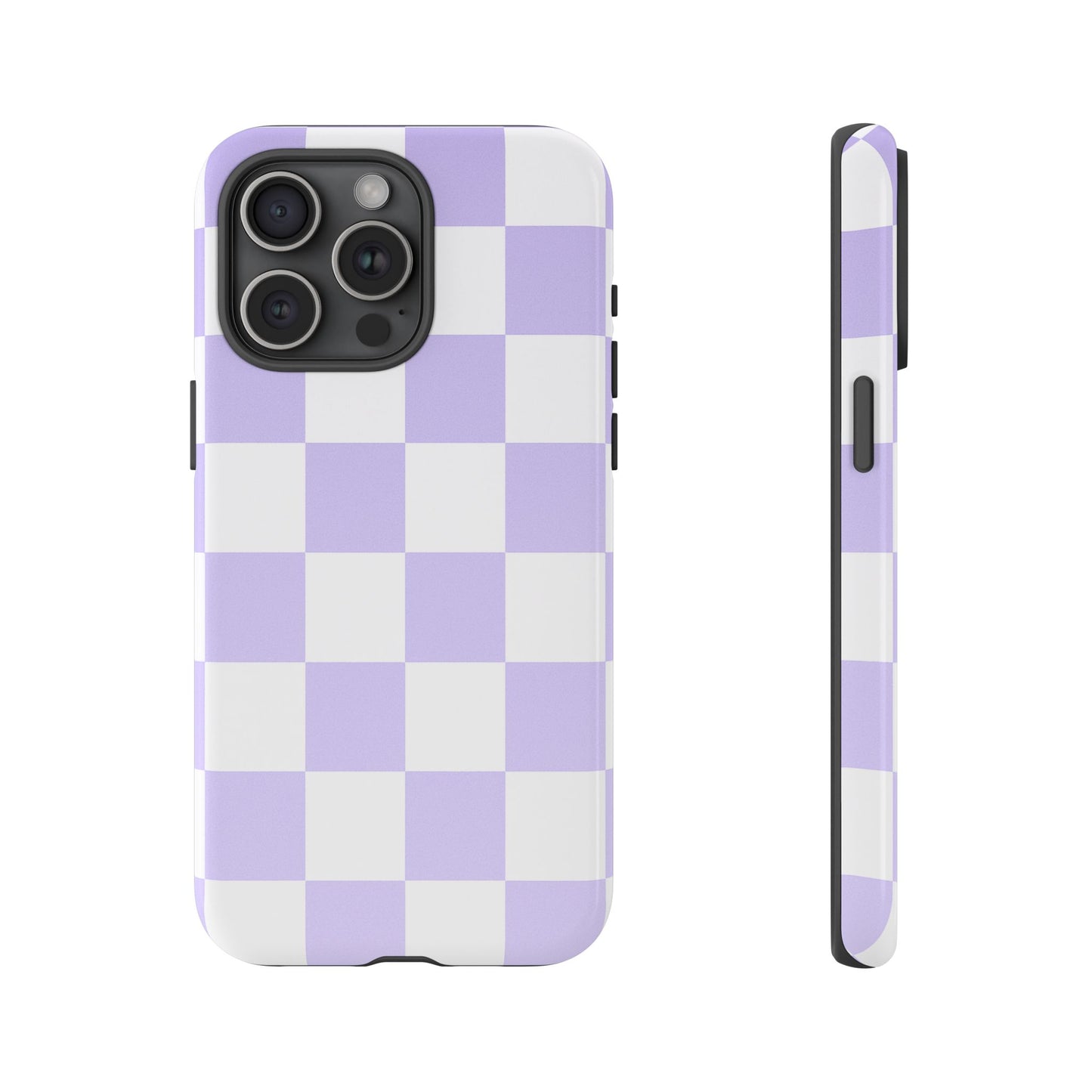 Lavender Checkerboard Phone Case | Pastel Aesthetic Checkered iPhone & Samsung Tough Case