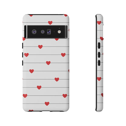 Red Heart Stripe iPhone Case | Tough Shockproof Love Aesthetic Cover