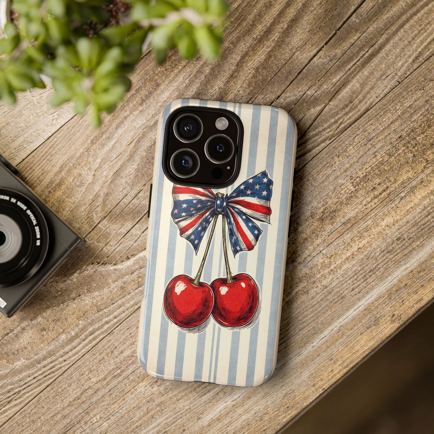 Patriotic Cherry Phone Case Americana Coquette Aesthetic iPhone Samsung