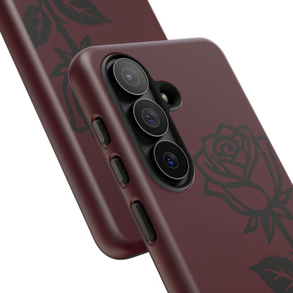 Black Rose Burgundy iPhone Case | Dark Aesthetic Shockproof Protective Cover
