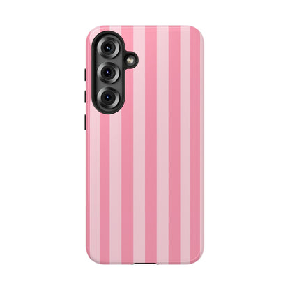 Pink Stripe Phone Case – Pastel Coquette Aesthetic Tough Protective Case