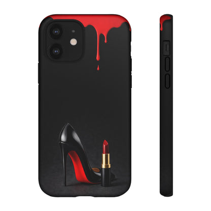 Dark Feminine Red Drip Phone Case – Gothic Glam Tough Cover