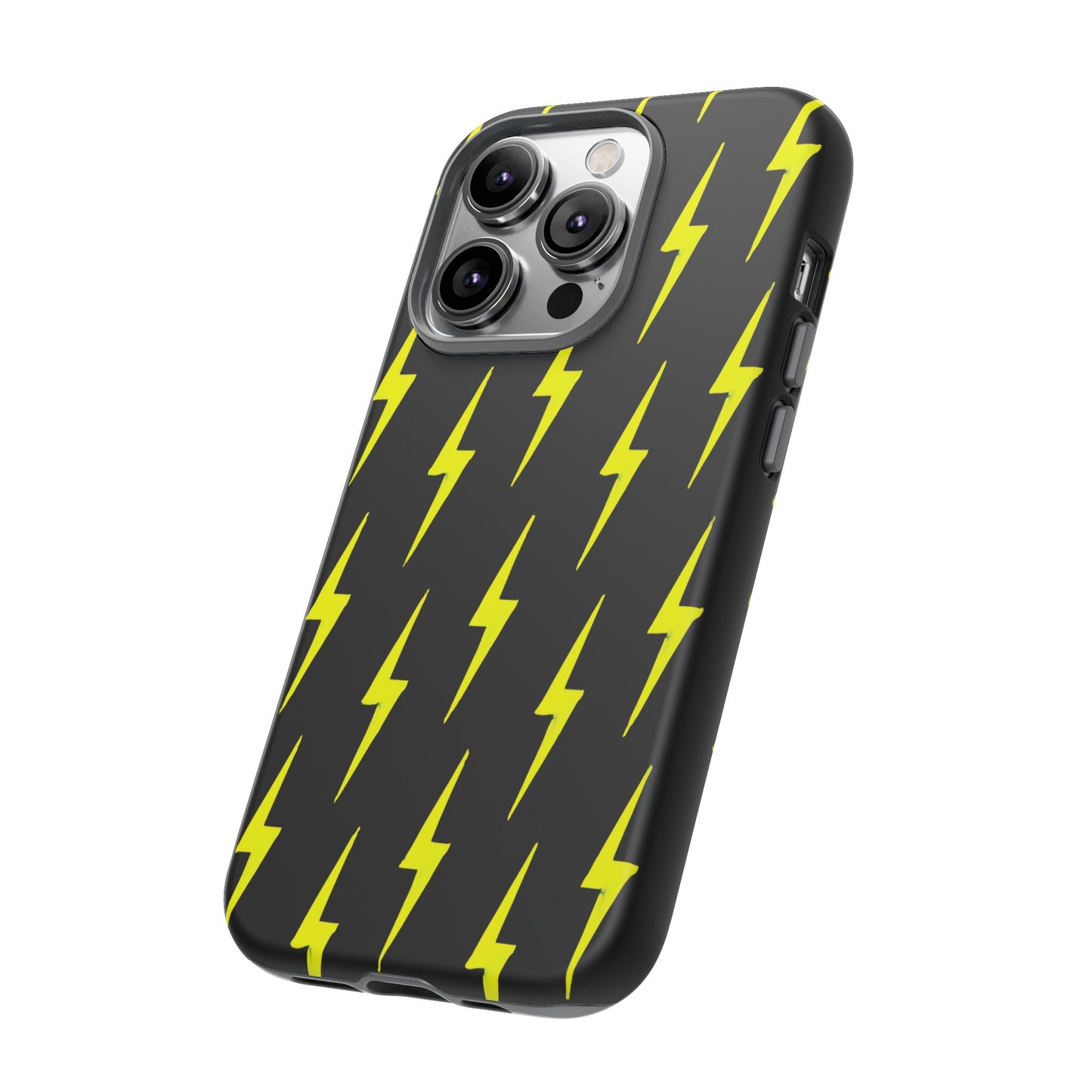 Yellow Lightning Bolt Tough Phone Case | Bold Electric Pattern Case for Iphone, Samsung Galaxy and Pixel