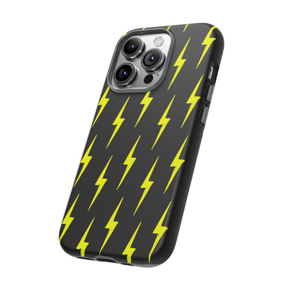 Yellow Lightning Bolt Tough Phone Case | Bold Electric Pattern Case for Iphone, Samsung Galaxy and Pixel