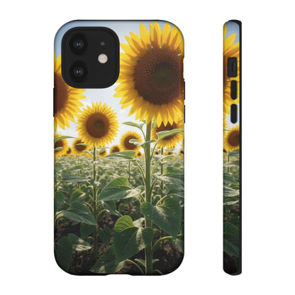 Sunflower Field Phone Case | Golden Hour Floral Aesthetic | Bright Summer Tough Case