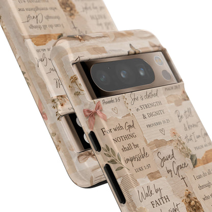 Christian Bible Verse Phone Case | Faith Scripture Aesthetic Floral Christian Case