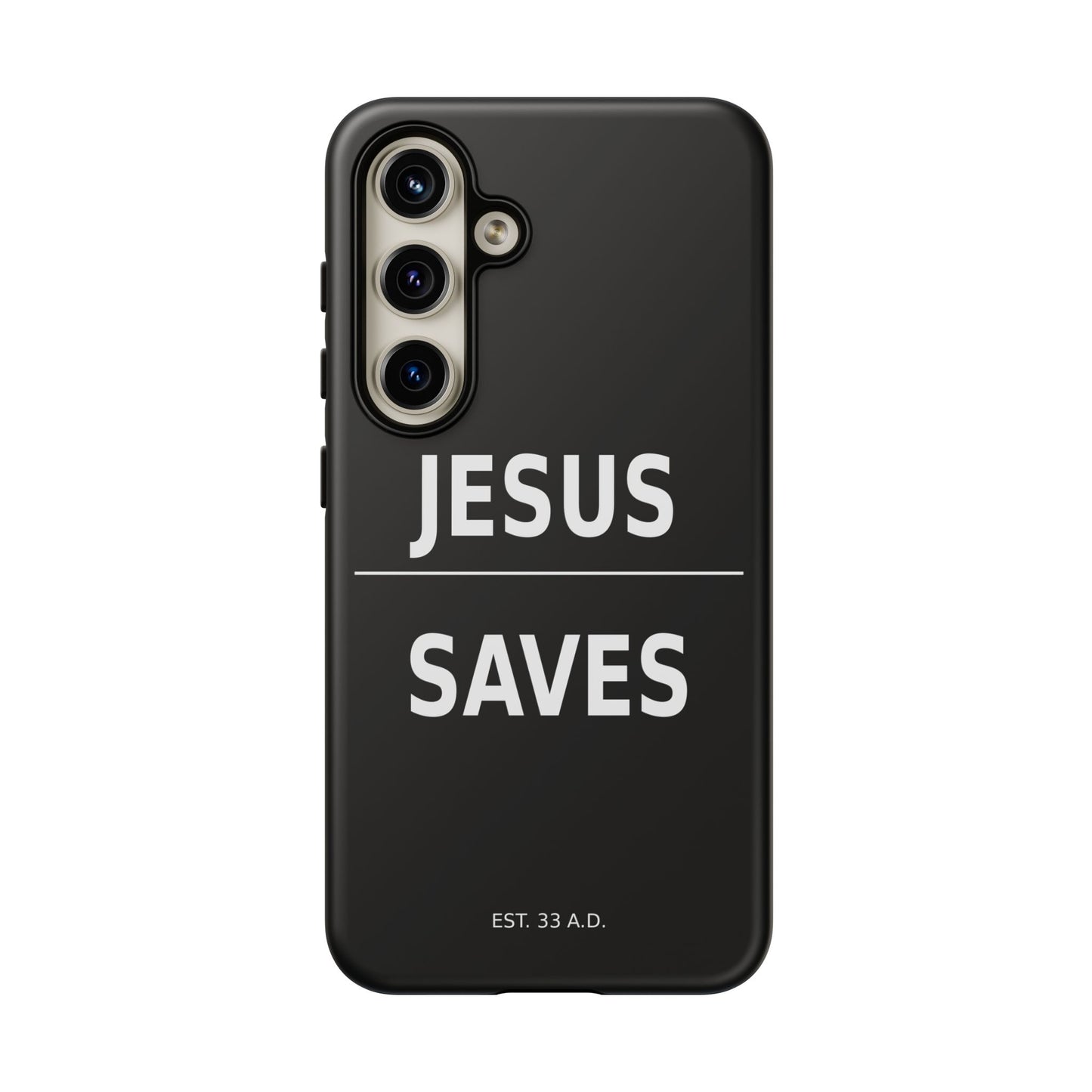 Jesus Saves Phone Case Christian Religious Minimalist Black Tough Cover