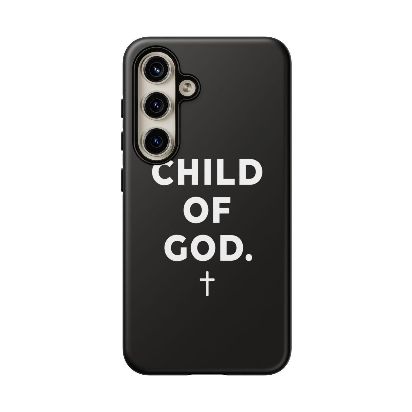 Child of God Phone Case Christian Black Aesthetic Cross Tough Cover