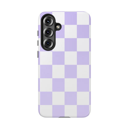 Lavender Checkerboard Phone Case | Pastel Aesthetic Checkered iPhone & Samsung Tough Case