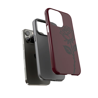 Black Rose Burgundy iPhone Case | Dark Aesthetic Shockproof Protective Cover