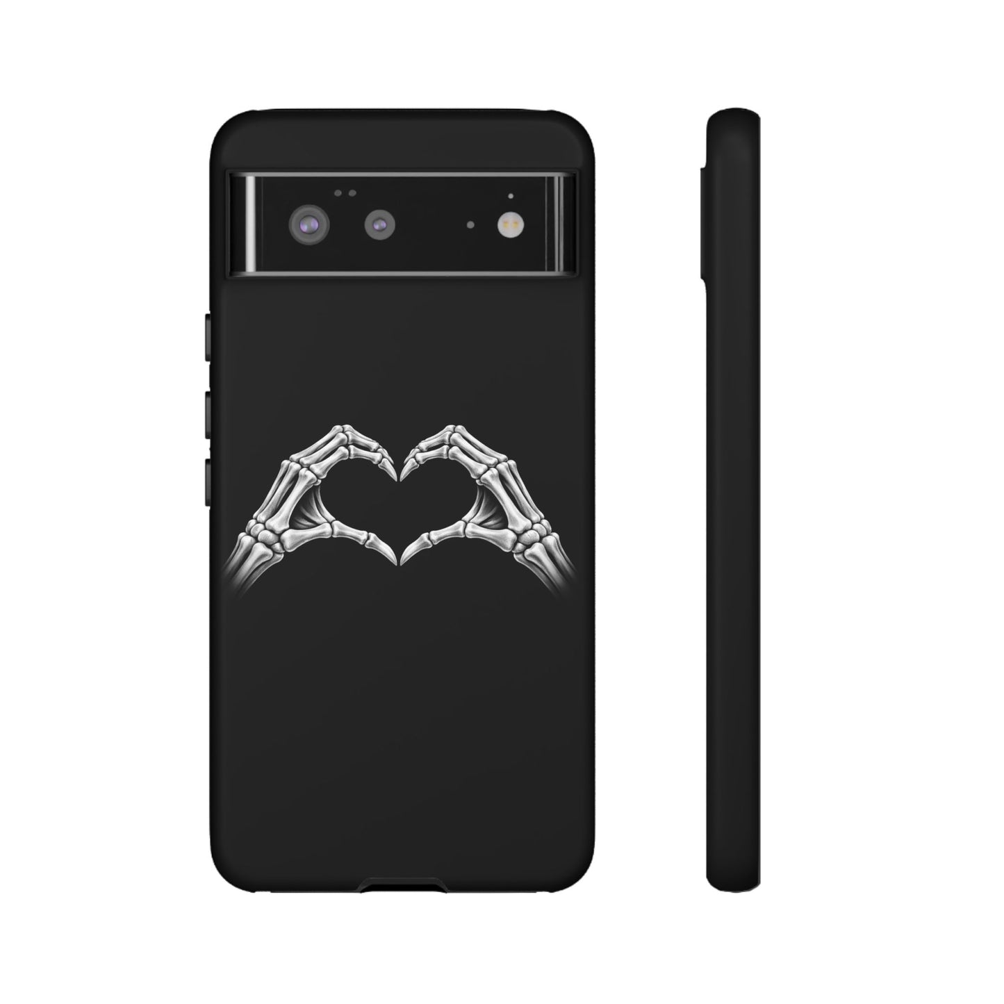 Skeleton Hands Heart Phone Case | Gothic Black Protective Cover