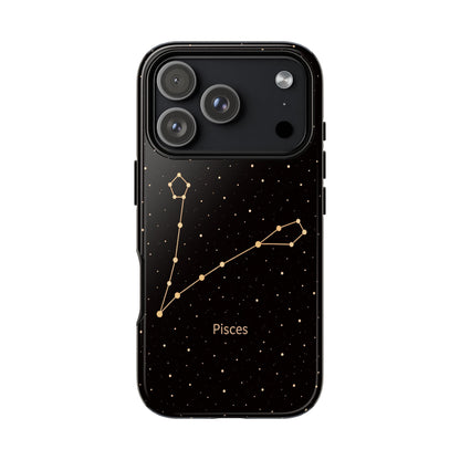 Pisces Zodiac Constellation Phone Case – Luxe Gold Celestial Cover