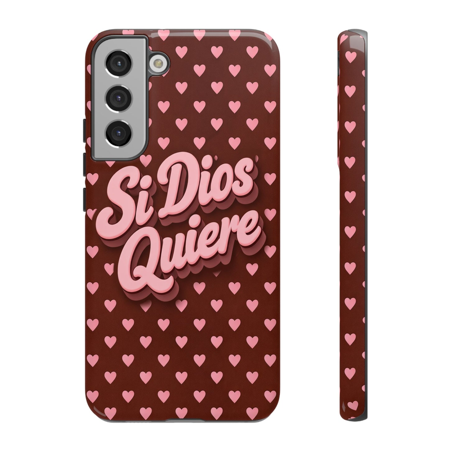 Si Dios Quiere Phone Case Latina Aesthetic Pink Hearts iPhone Samsung