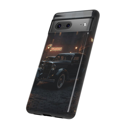 Vintage Classic Car Phone Case | Retro Noir Aesthetic | 1930s Street Scene Tough Case for iPhone & Samsung