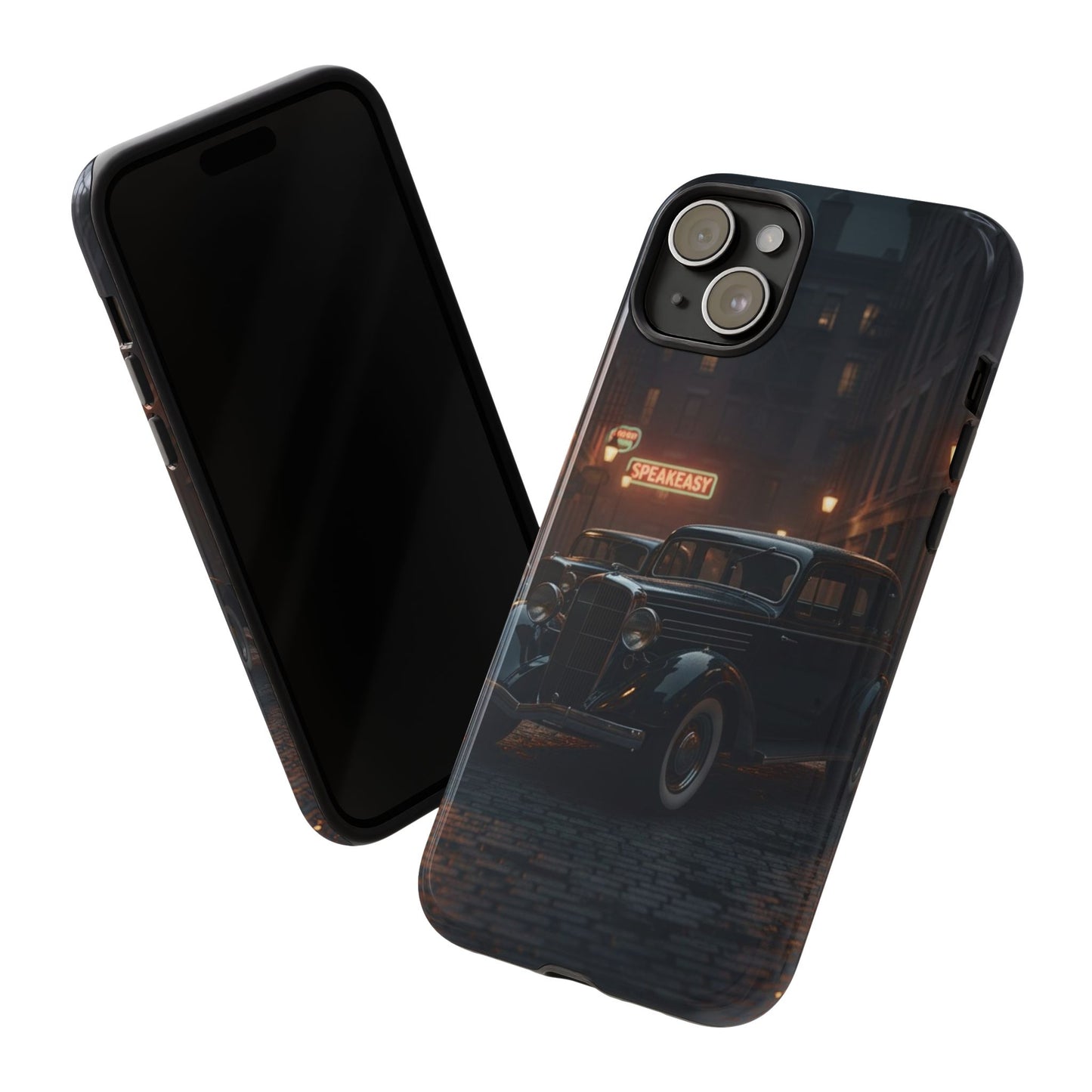 Vintage Classic Car Phone Case | Retro Noir Aesthetic | 1930s Street Scene Tough Case for iPhone & Samsung