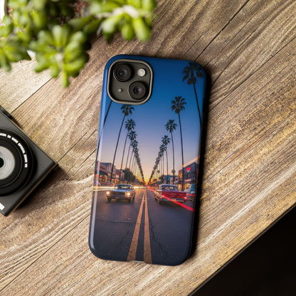 LA Sunset Boulevard Phone Case | Palm Tree Sunset Aesthetic | City Night Tough Case
