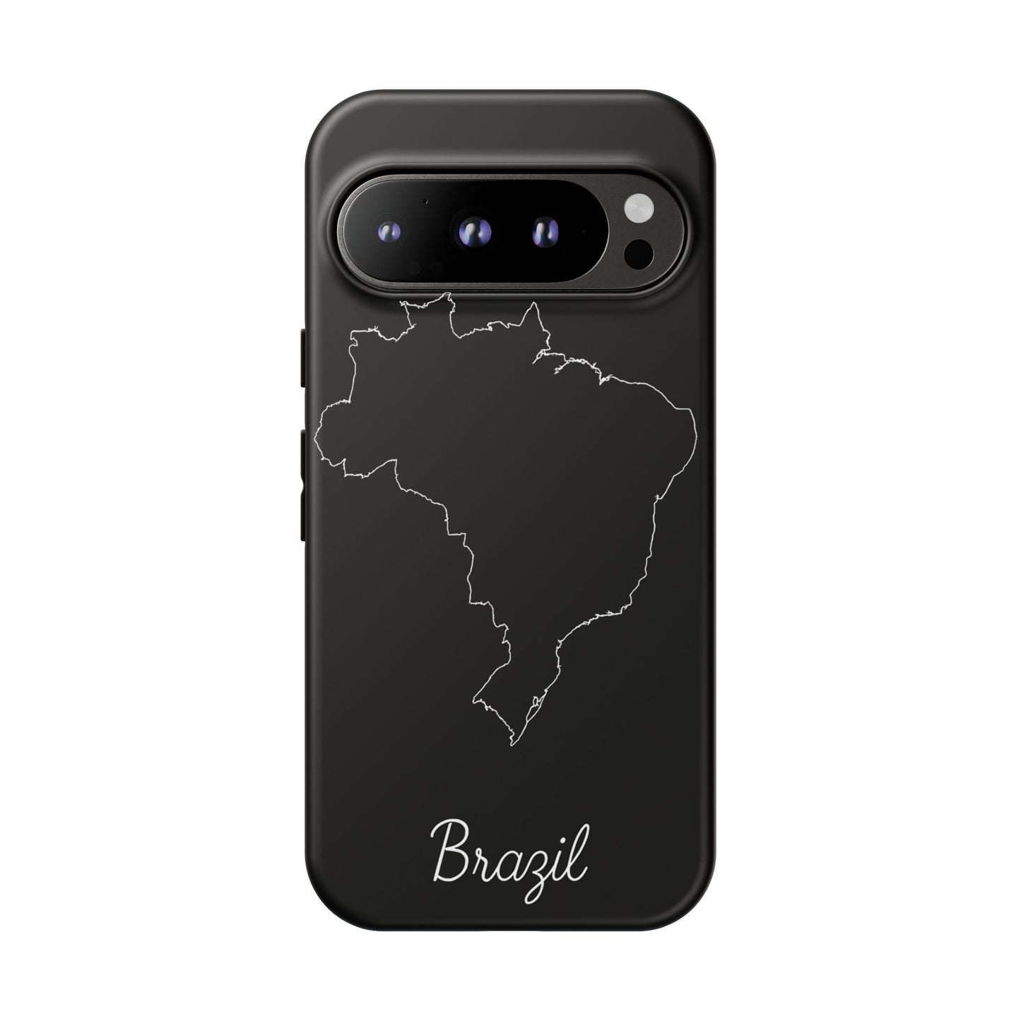 Brazil Outline Phone Case – Minimal Country Map Tough Case (iPhone, Samsung, Pixel)