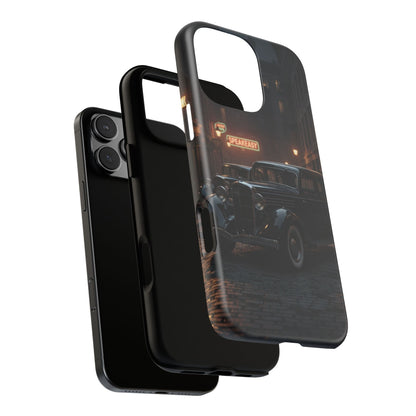 Vintage Classic Car Phone Case | Retro Noir Aesthetic | 1930s Street Scene Tough Case for iPhone & Samsung