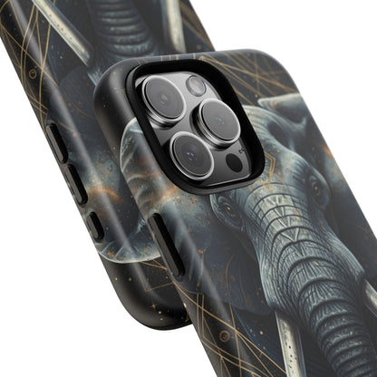 Elephant Mandala Phone Case | Minimal Gold Accent Tough Case