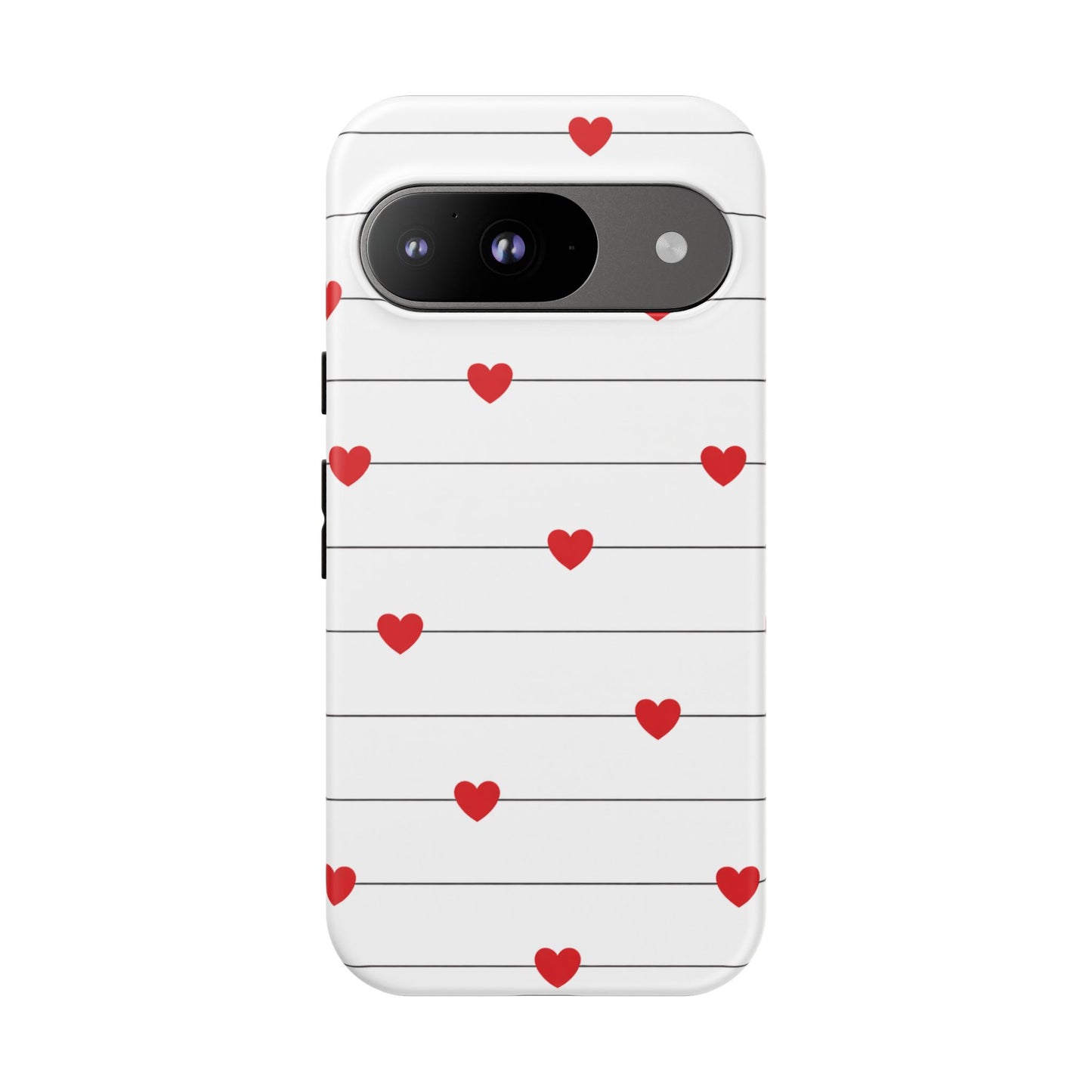 Red Heart Stripe iPhone Case | Tough Shockproof Love Aesthetic Cover
