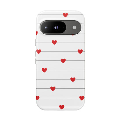 Red Heart Stripe iPhone Case | Tough Shockproof Love Aesthetic Cover