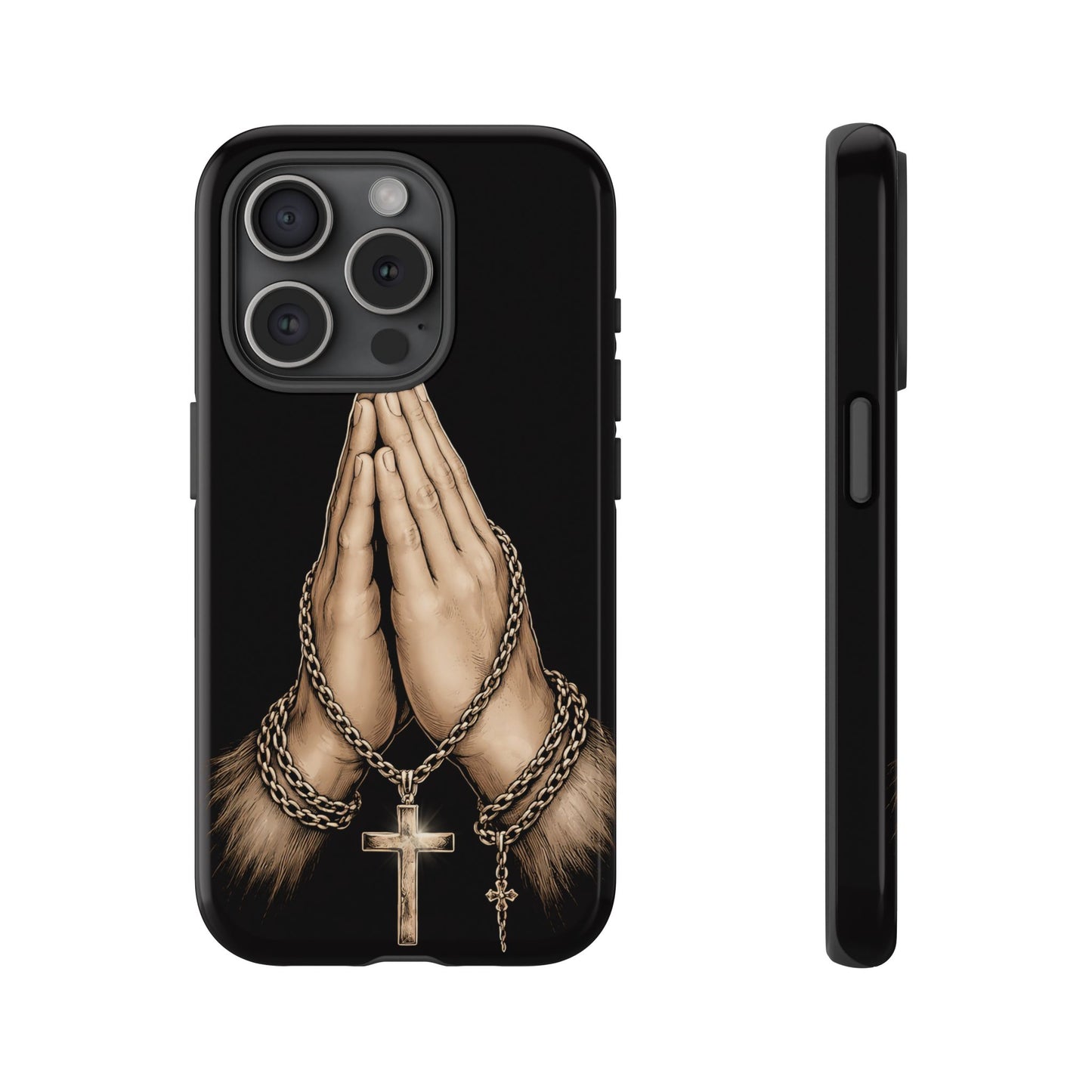 Praying Hands Cross Phone Case – Christian Faith Scripture Cover