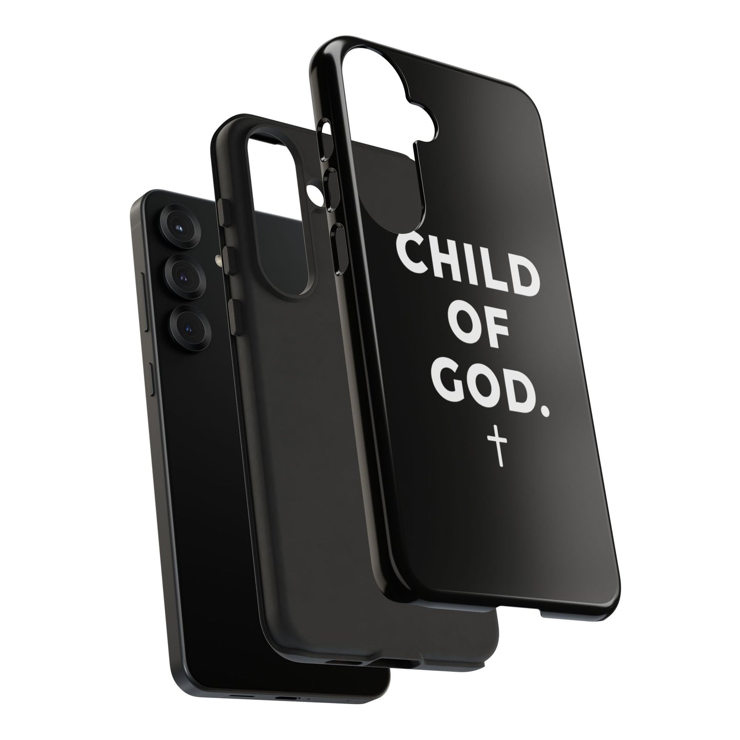 Child of God Phone Case Christian Black Aesthetic Cross Tough Cover
