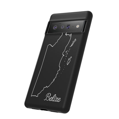 Belize Outline Phone Case – Minimal Country Map Tough Case (iPhone, Samsung, Pixel)