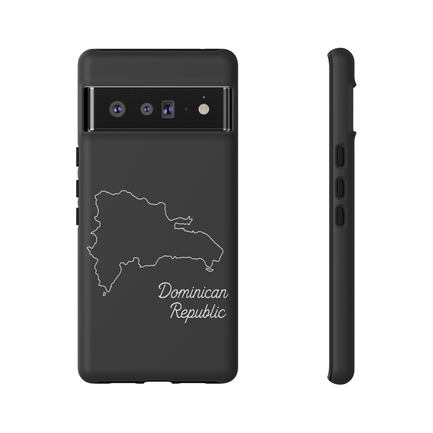 Dominican Republic Outline Phone Case – Minimal Country Map Tough Case (iPhone, Samsung, Pixel)