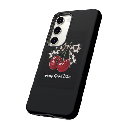 Cherry Cow Print Phone Case | Coquette Bow Aesthetic iPhone & Samsung Tough Case