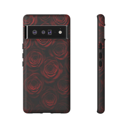 Dark Red Rose Phone Case – Gothic Floral Tough Case (iPhone, Samsung, Pixel)