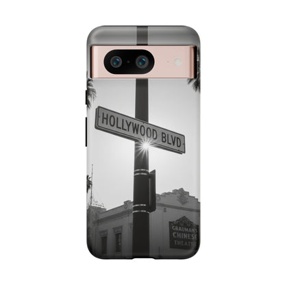 Hollywood Blvd Phone Case | Vintage Los Angeles Street Sign | Black & White LA Aesthetic