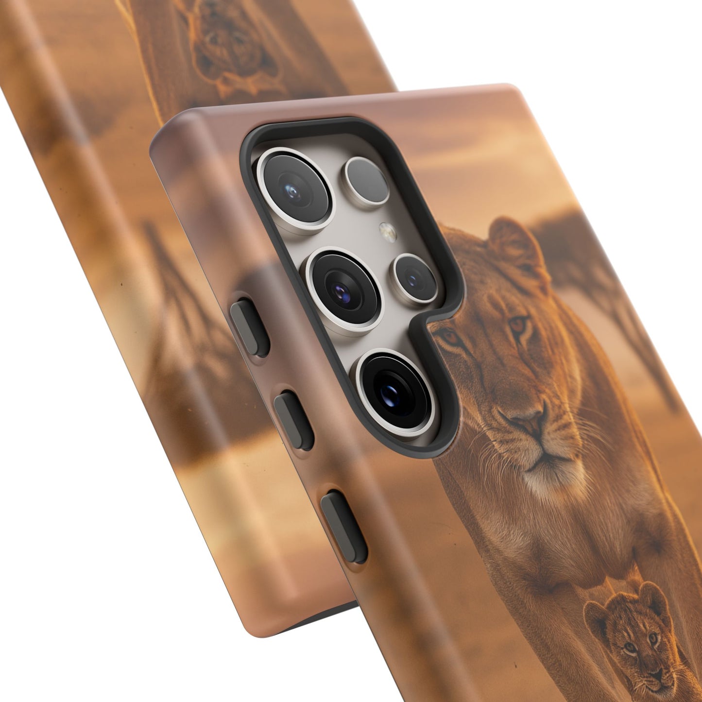 Lioness & Cub Phone Case | Safari Wildlife Tough Case for iPhone & Samsung