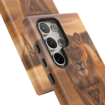 Lioness & Cub Phone Case | Safari Wildlife Tough Case for iPhone & Samsung