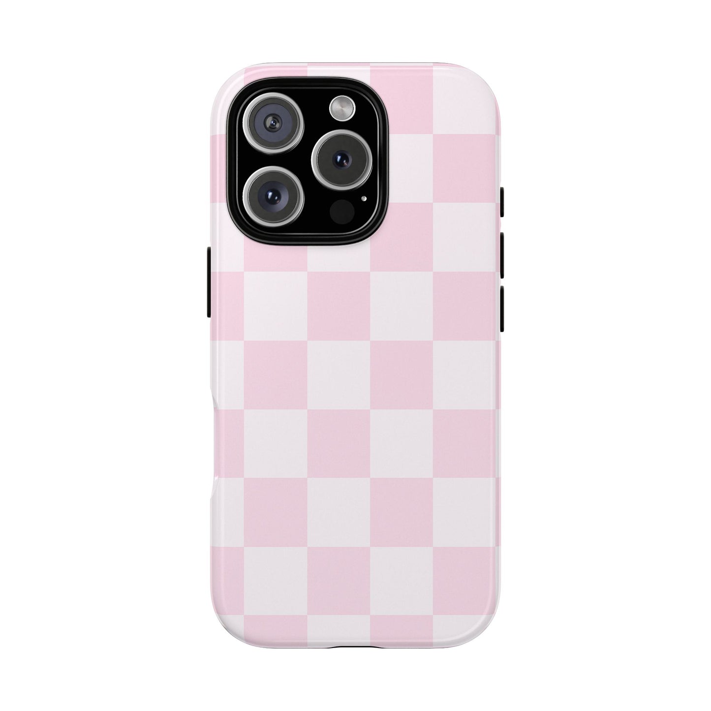 Light Pink Checkerboard Phone Case | Pastel Aesthetic Checkered iPhone & Samsung Tough Case