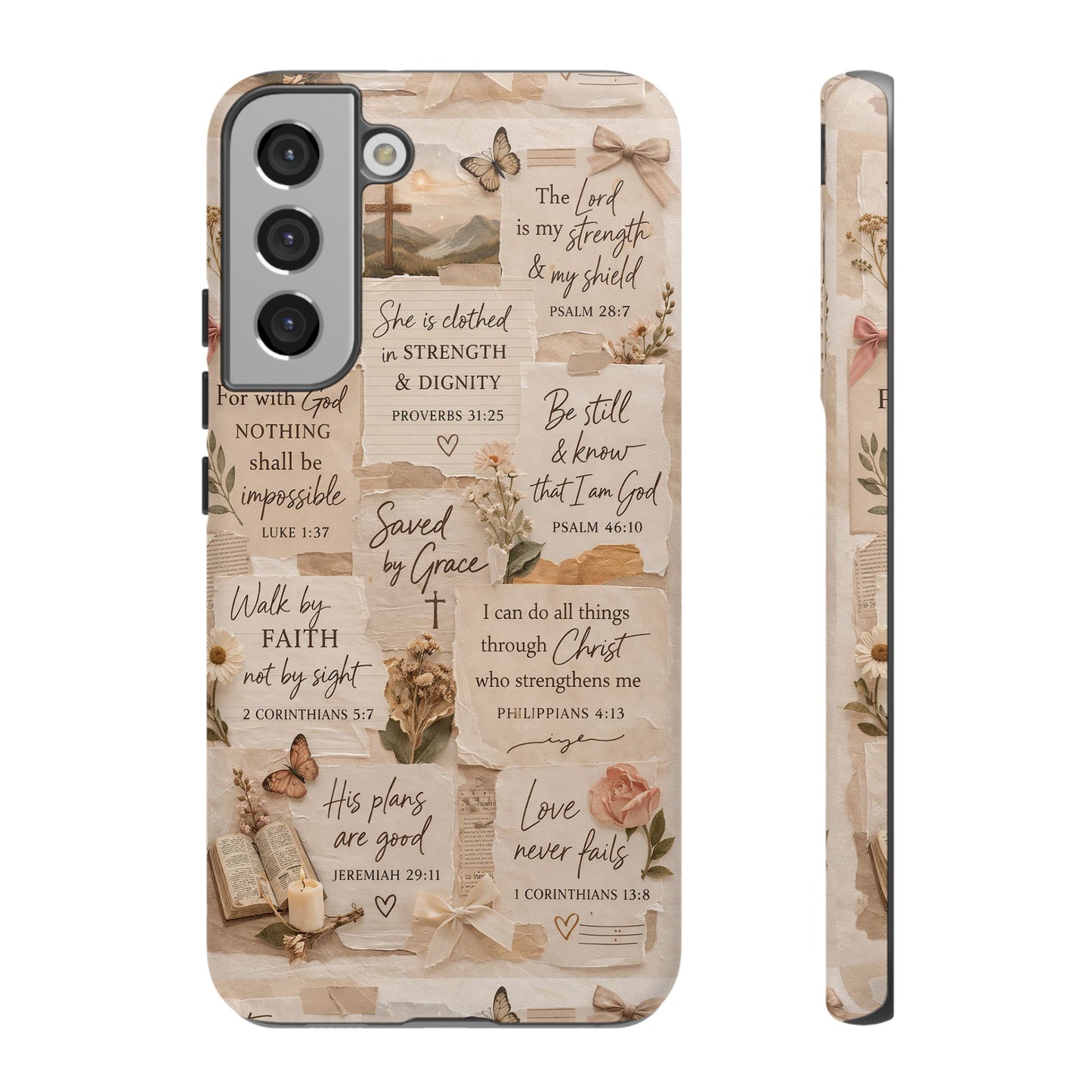 Christian Bible Verse Phone Case | Faith Scripture Aesthetic Floral Christian Case