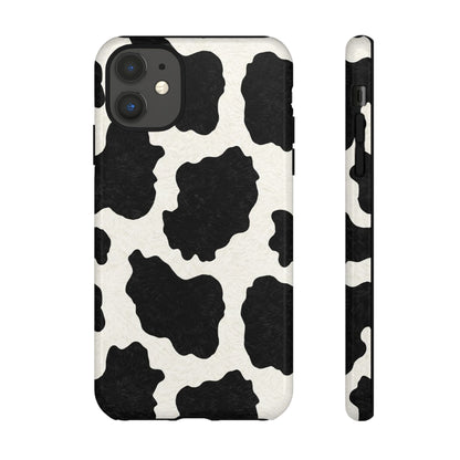 Black & White Cow Print Phone Case | Aesthetic Tough Protective Case