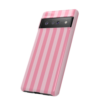 Pink Vertical Stripe Phone Case | Minimal Pastel Stripes Tough Case
