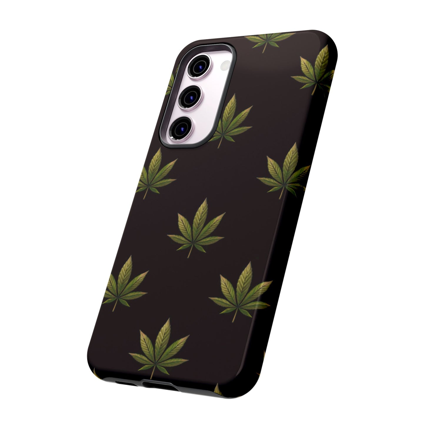 Cannabis Leaf Phone Case Green Weed Leaf Pattern Tough Protective Cover