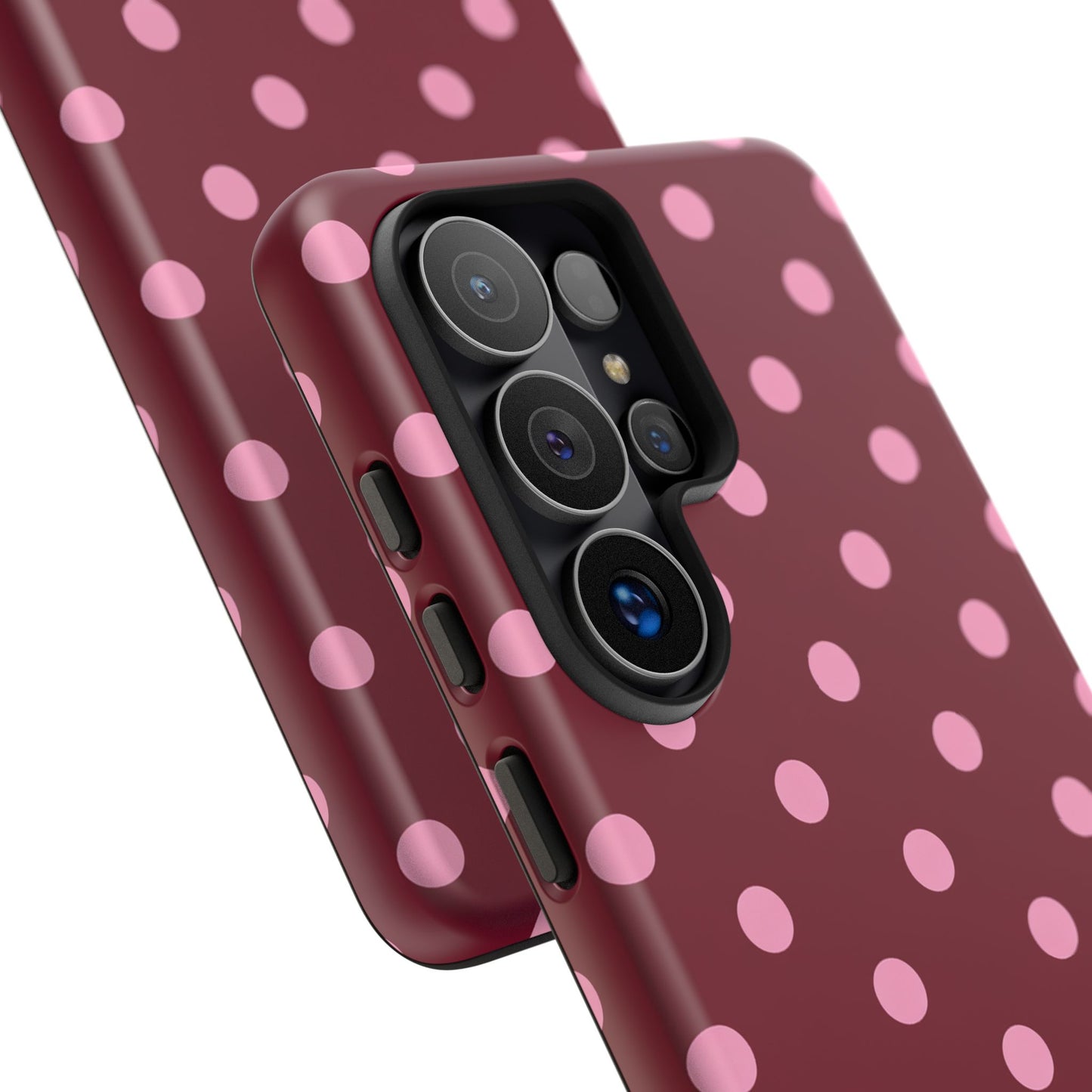 Pink Polka Dot Phone Case – Cute Aesthetic Tough Protective Phone Cover for Iphone, Samsung Galaxy and Pixel