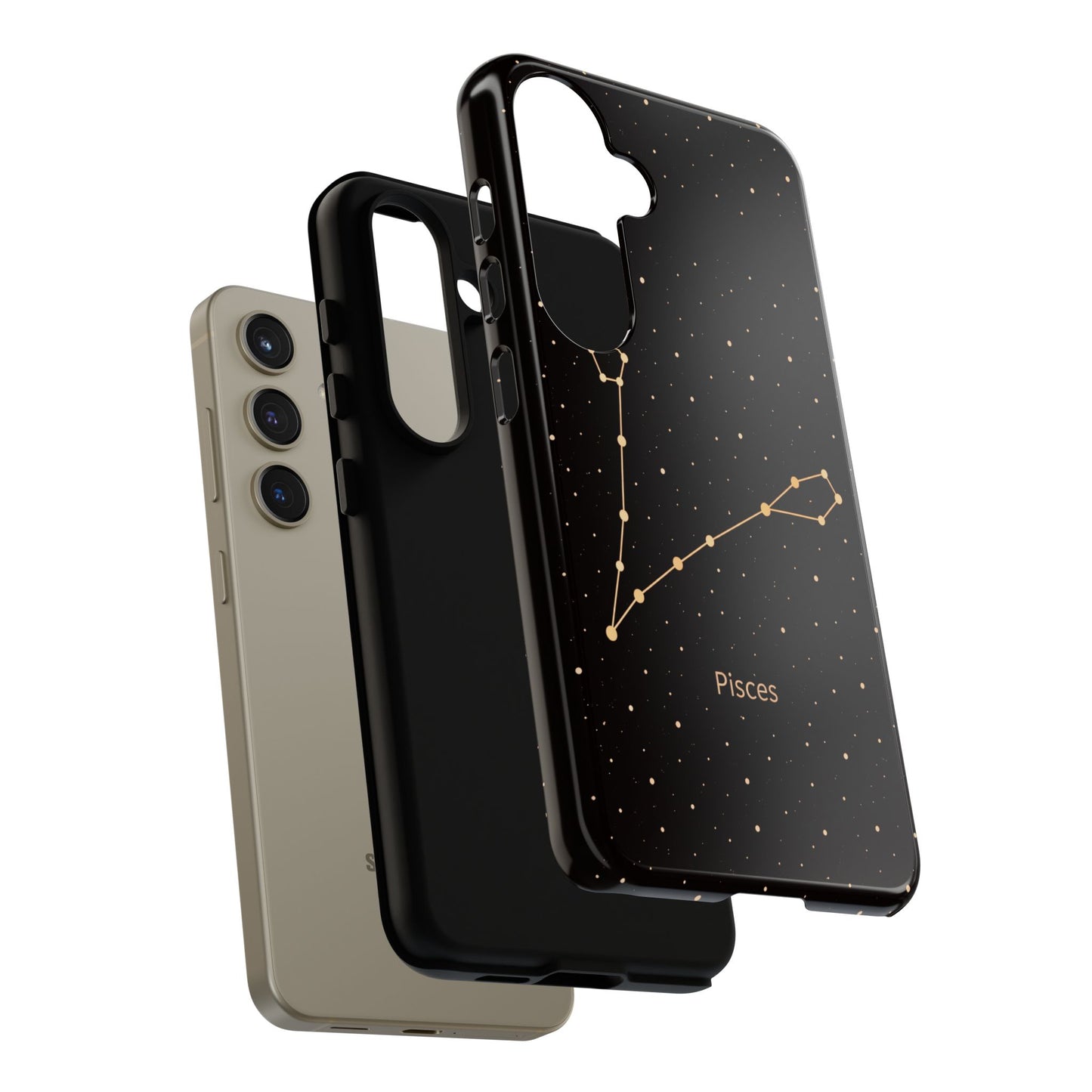 Pisces Zodiac Constellation Phone Case – Luxe Gold Celestial Cover