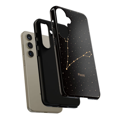 Pisces Zodiac Constellation Phone Case – Luxe Gold Celestial Cover
