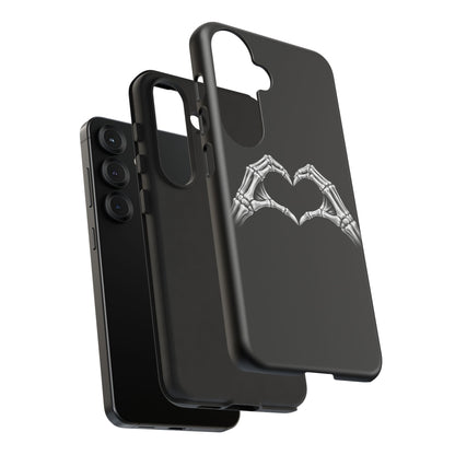 Skeleton Hands Heart Phone Case | Gothic Black Protective Cover