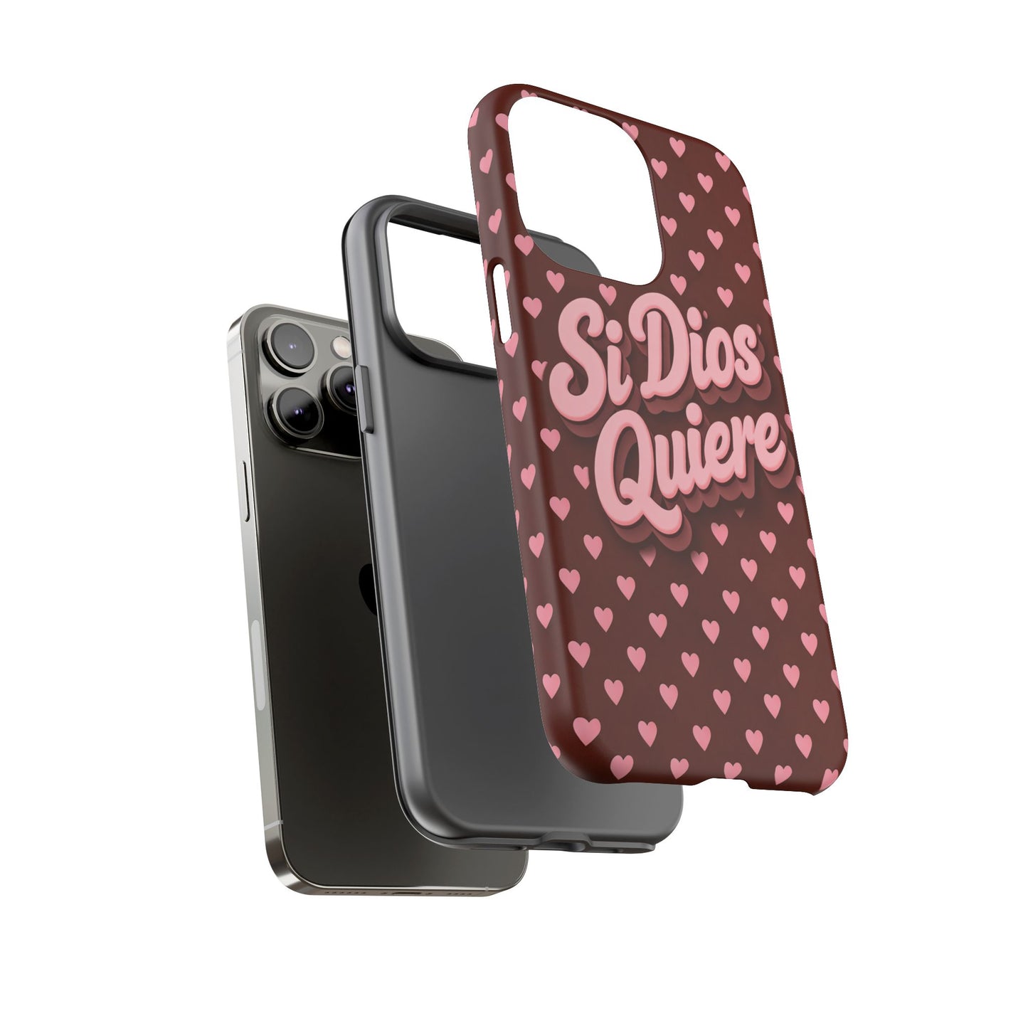 Si Dios Quiere Phone Case Latina Aesthetic Pink Hearts iPhone Samsung