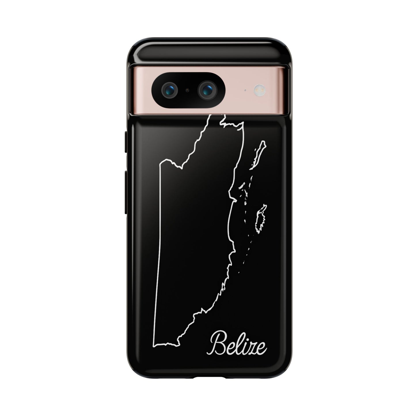 Belize Outline Phone Case – Minimal Country Map Tough Case (iPhone, Samsung, Pixel)