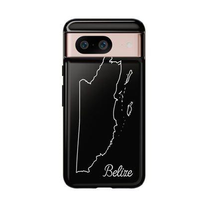 Belize Outline Phone Case – Minimal Country Map Tough Case (iPhone, Samsung, Pixel)