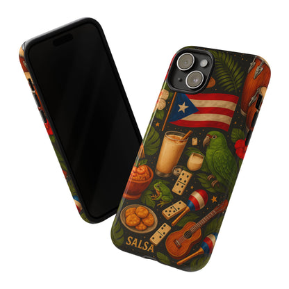 Puerto Rican Culture Phone Case | Boricua Icons Caribbean Aesthetic Tough Protective Case