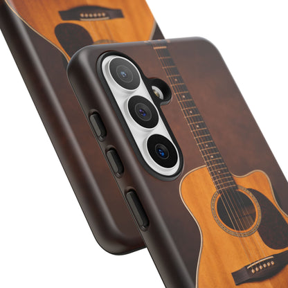 Acoustic Guitar Daisy Phone Case | Rustic Music Lover Tough Cover