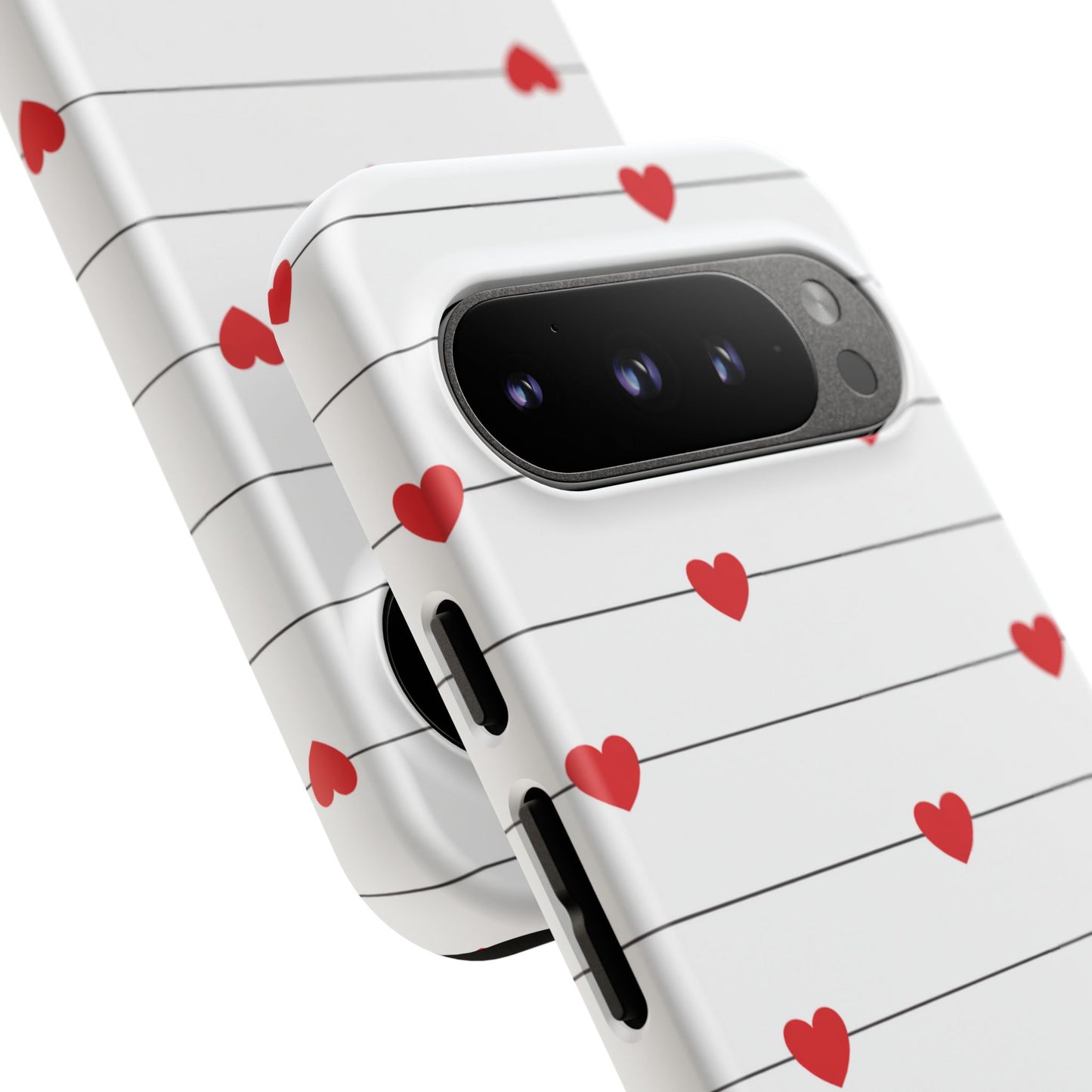 Red Heart Stripe iPhone Case | Tough Shockproof Love Aesthetic Cover