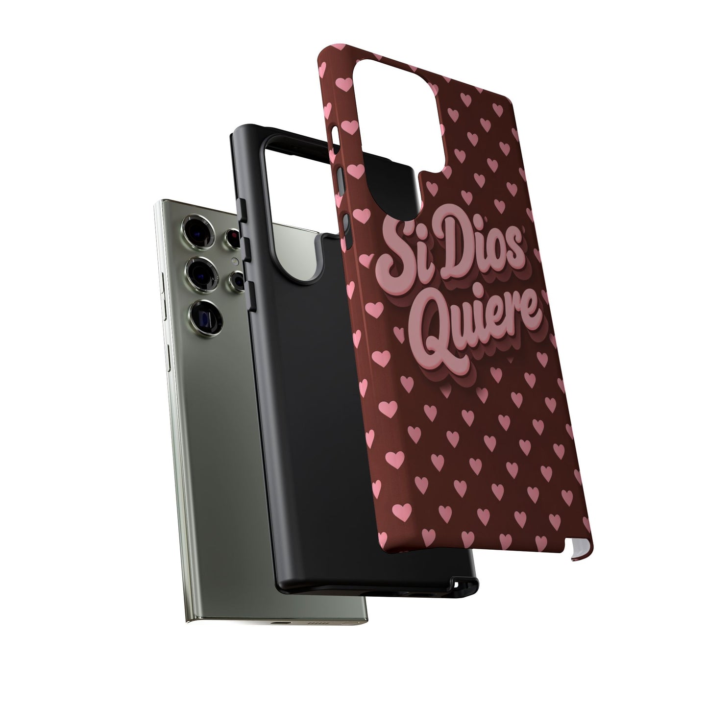 Si Dios Quiere Phone Case Latina Aesthetic Pink Hearts iPhone Samsung